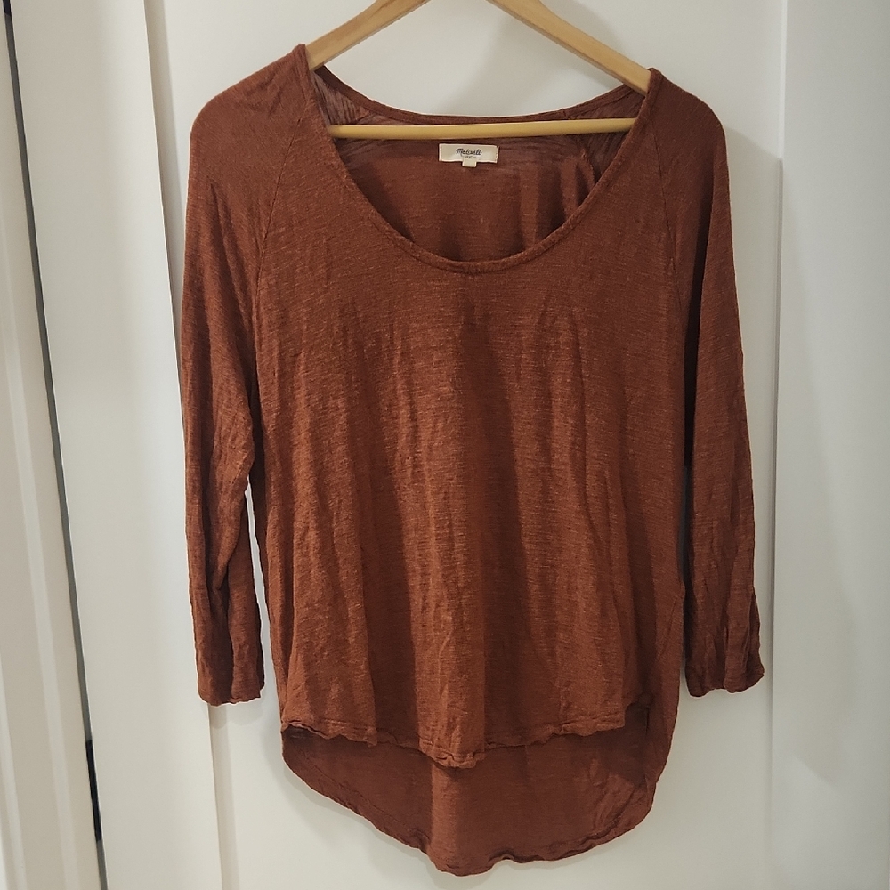 Madewell Women's Long Sleeve Top in Rust
